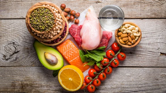 Fresh, healthy food supporting digestive health