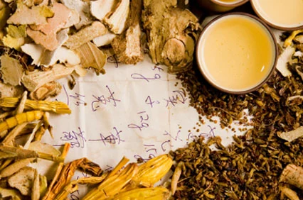 Traditional Chinese herbal medicine powder and dropper bottle